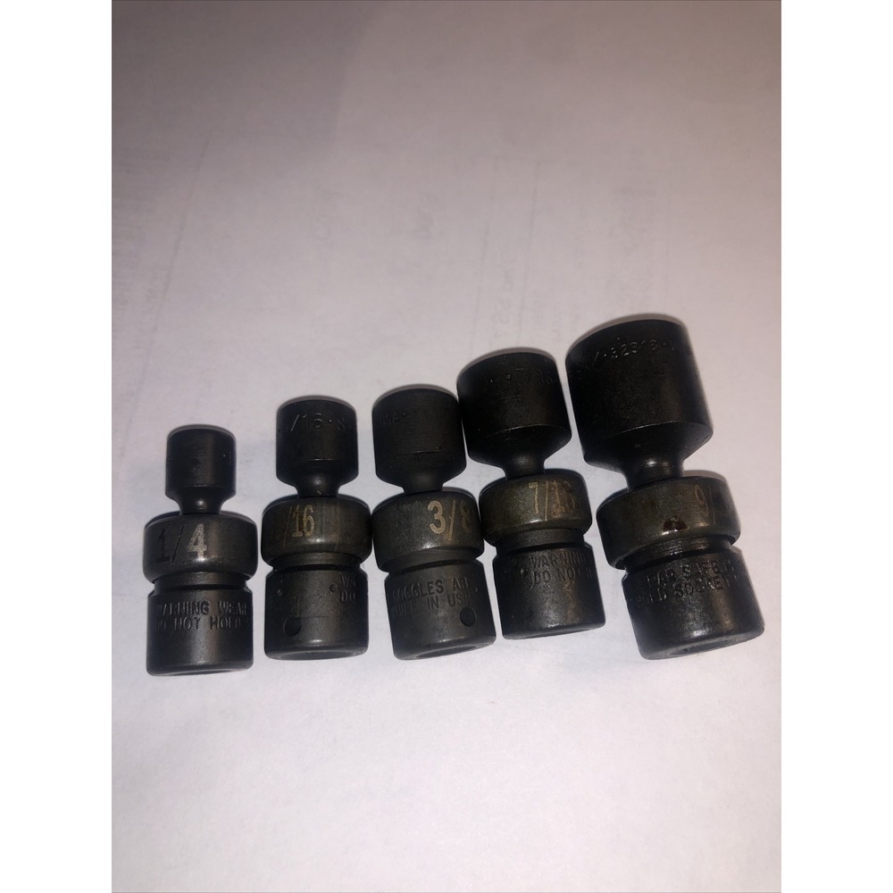 SK 5pc 1/4" Dr 6pt SAE Swivel Impact Socket Set 1/4,5/16,3/8,7/16,9/16